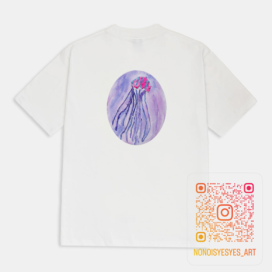 [NO T-shirt] Blue Jellyfish T-Shirt Digital Printing on 100%Cotton High Quality T-Shirt