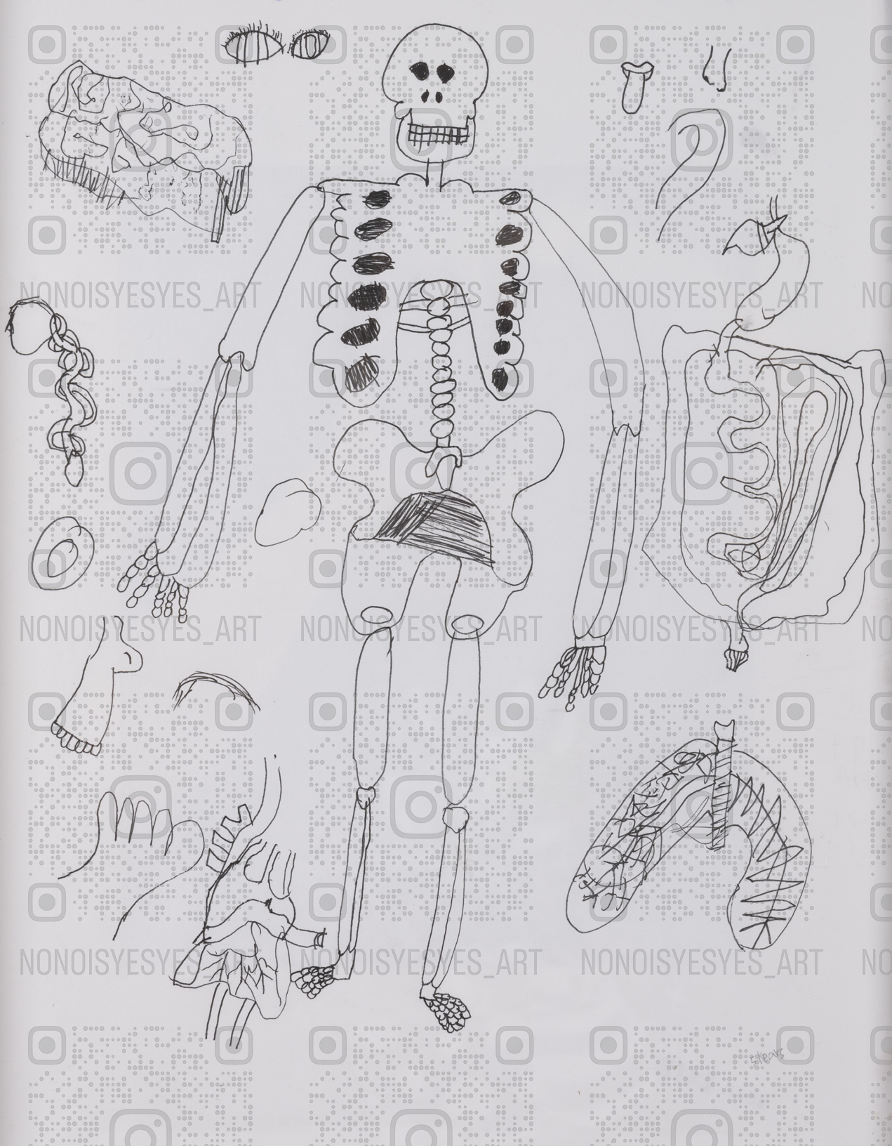 El Día de los Muertos style Anatomy[Signature Copy]